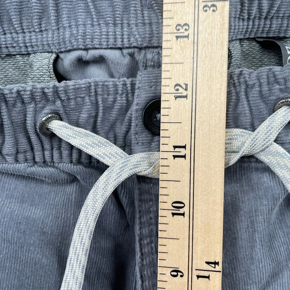 Vuori Pants Mens Large Grey Meta Corduroy Elastic Waist Drawstring V440 Slim Fit